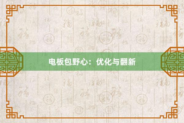 电板包野心：优化与翻新